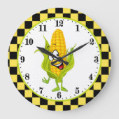 cute country corn wall decor große wanduhr (Vorderseite)