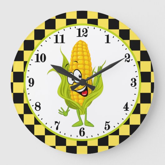 cute country corn wall decor große wanduhr (Vorderseite)