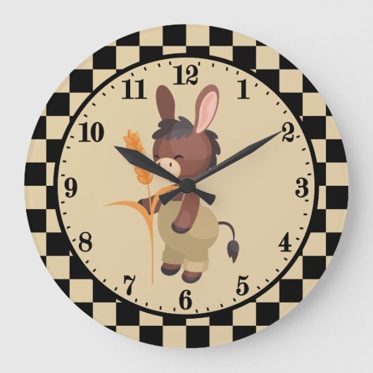 cute Country donkey lovers Große Wanduhr (Vorderseite)