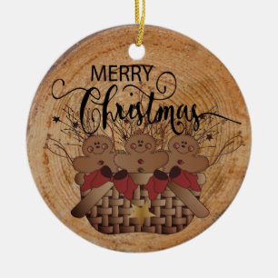 Cute Country Gingerbread Keramik Ornament