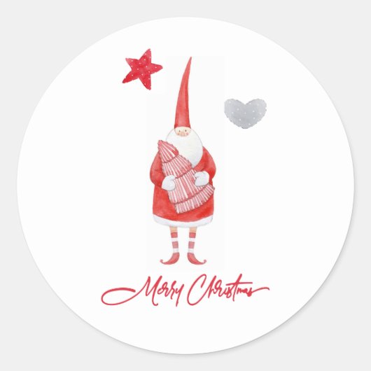Cute Country Santa Christmas Sticker (Vorderseite)