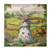cute Country windmill lovers  Fliese (Vorderseite)