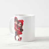 Cute Couple in Red – Romantic Love Mug  Kaffeetasse (Vorderseite Links)