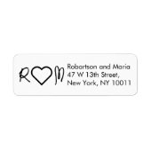 Cute Couple Monogram Heart Return Address (Vorne)