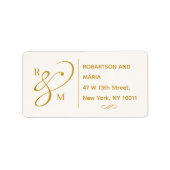 Cute Couple Monogram Return Address Label Adressaufkleber (Vorne)
