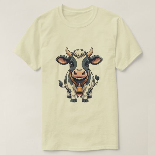 Cute Cow Cartoon Illustration – Adorable Farm Anim T-Shirt (Design vorne)