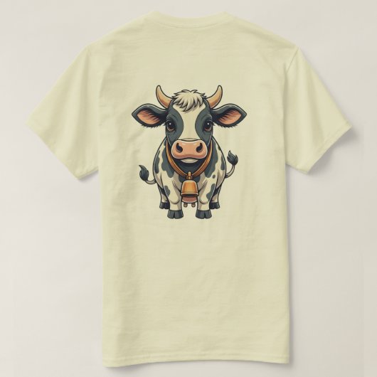 Cute Cow Cartoon Illustration – Adorable Farm Anim T-Shirt (Design Rückseite)