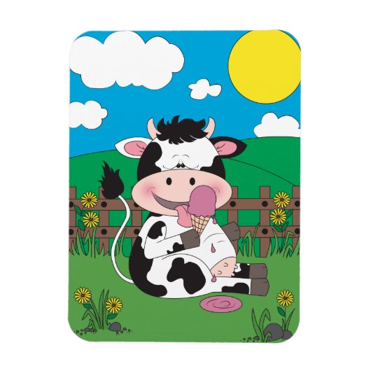 Cute Cow Cartoon Magnet (Vertikal)