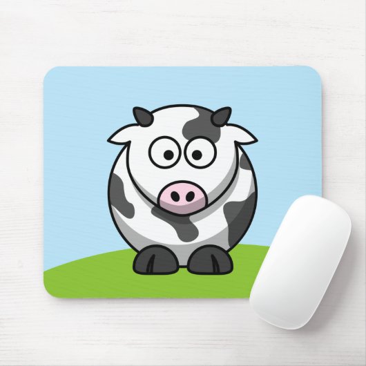 Cute Cow Cartoon Mousepad (Mit Mouse)