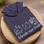 Cute Cow Chicken Pig Doodle Vegan Vegetarian Hoodie