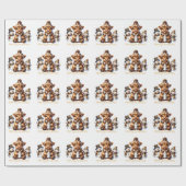Cute Cow Christmas Wrapping Paper Geschenkpapier (Flach)
