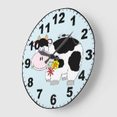 Cute Cow Clock with Numbers Große Wanduhr (Winkel)