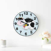 Cute Cow Clock with Numbers Große Wanduhr (Zuhause)