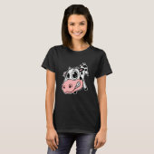 Cute Cow Cow Cow Big Cow Head T-Shirt (Vorne ganz)