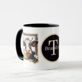 cute cow lovers add monogram tasse (Vorderseite Links)