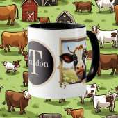 cute cow lovers add monogram tasse