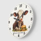 cute cow lovers kitchen große wanduhr (Winkel)
