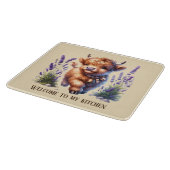 Cute cow lovers kitchen welcome schneidebrett (Ecke)