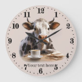 cute cow lovers office or kitchen große wanduhr (Vorderseite)