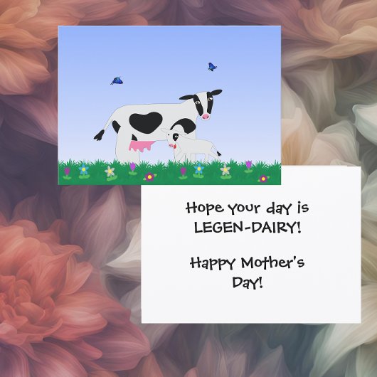 Cute Cow Mother’s Day Feiertagskarte