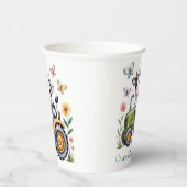 Cute Cow on Tractor Boy Birthday Party Pappbecher (Rechts)