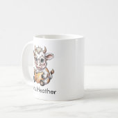 Cute Cow Reading a Book Custom Kaffeetasse (Vorderseite Links)
