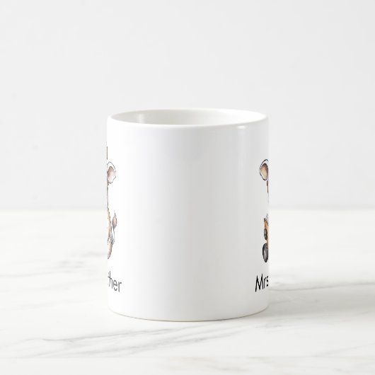 Cute Cow Reading a Book Custom Kaffeetasse (Mittel)