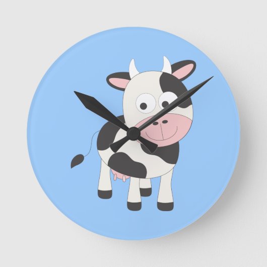 Cute cow runde wanduhr (Vorderseite)