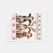 Cute Cow Santa Christmas Lights Ugly Xmas Sweater  Fleecedecke (Vorderseite (Horizontal))