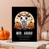 Cute Cow Skeleton Halloween Card Karte