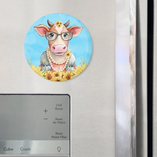 Cute Cow Sunflowers Magnet (In Situ (Kühlschrank))