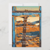 Cute Cowboy Boy Baby Shower Horse Cow dog Einladung (Rückseite)