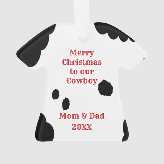 Cute Cowboy Personalized Ornament (Rückseite)