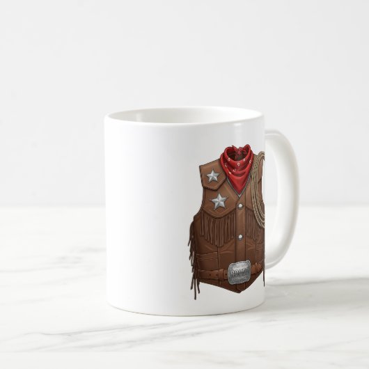 Cute Cowboy Western Cowboy Outfit Men Kaffeetasse (VorderseiteRechts)