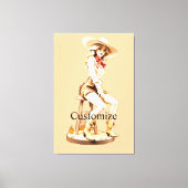 Cute Cowgirl Sitting Thunder_Cove Leinwanddruck (Vorderseite)