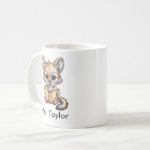 Cute Coyote Reading Book Custom Kaffeetasse (Vorderseite Links)