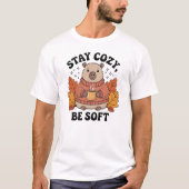 Cute Cozy Capybara Sweater Weather Artwork T-Shirt (Vorderseite)