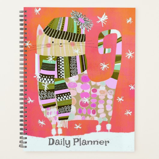 Cute Cozy Cat Daily Planner Planer (Vorderseite)