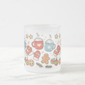 Cute Cozy Christmas Doodles Mug Mattglastasse (Mittel)