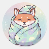 Cute Cozy Fox Stickers (Vorderseite)