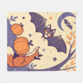 Cute & Cozy Halloween Blanket with Smiling Bats,  Fleecedecke (Vorderseite (Horizontal))