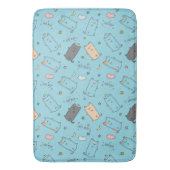 Cute & Cozy Sleepy Cat Dreams Pattern Badematte (Vorderseite Vertikal)