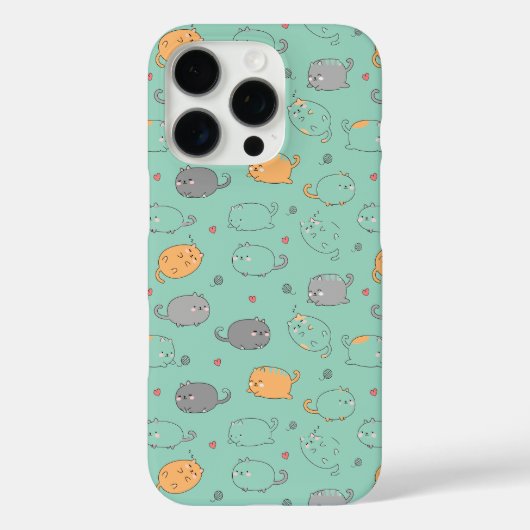 Cute & Cozy Sleepy Cat Dreams Pattern iPhone case (Rückseite)