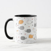 Cute & Cozy Sleepy Cat Dreams Pattern Tasse (Links)