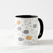 Cute & Cozy Sleepy Cat Dreams Pattern Tasse (VorderseiteRechts)