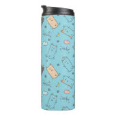 Cute & Cozy Sleepy Cat Dreams Pattern Thermosbecher (Nach rechts gedreht)