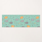 Cute & Cozy Sleepy Cat Dreams Pattern Yogamatte (Vorderseite (Horizontal))