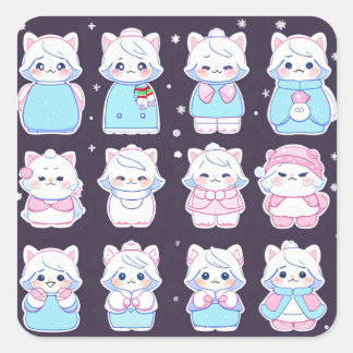 Cute cozy winter stickers