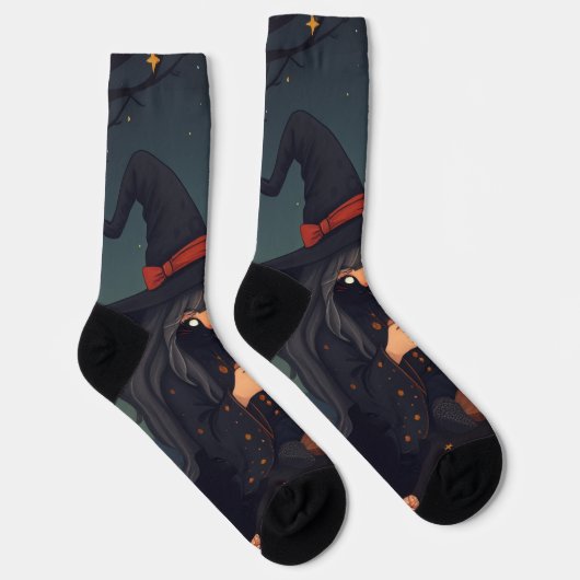 Cute Cozy Witch Coffee Socks – Halloween Magic Socken (Rechts)
