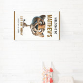 Cute Crazy Cheetah Farm Theme 1st Birthday Banner (InSitu)